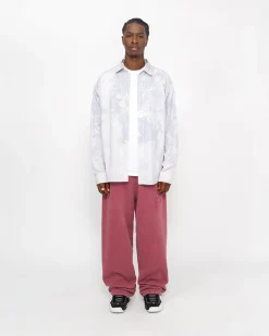 Pants>Stüssy FLEECE PANT FADED GRAPHIC Burgundy