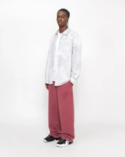 Pants>Stüssy FLEECE PANT FADED GRAPHIC Burgundy