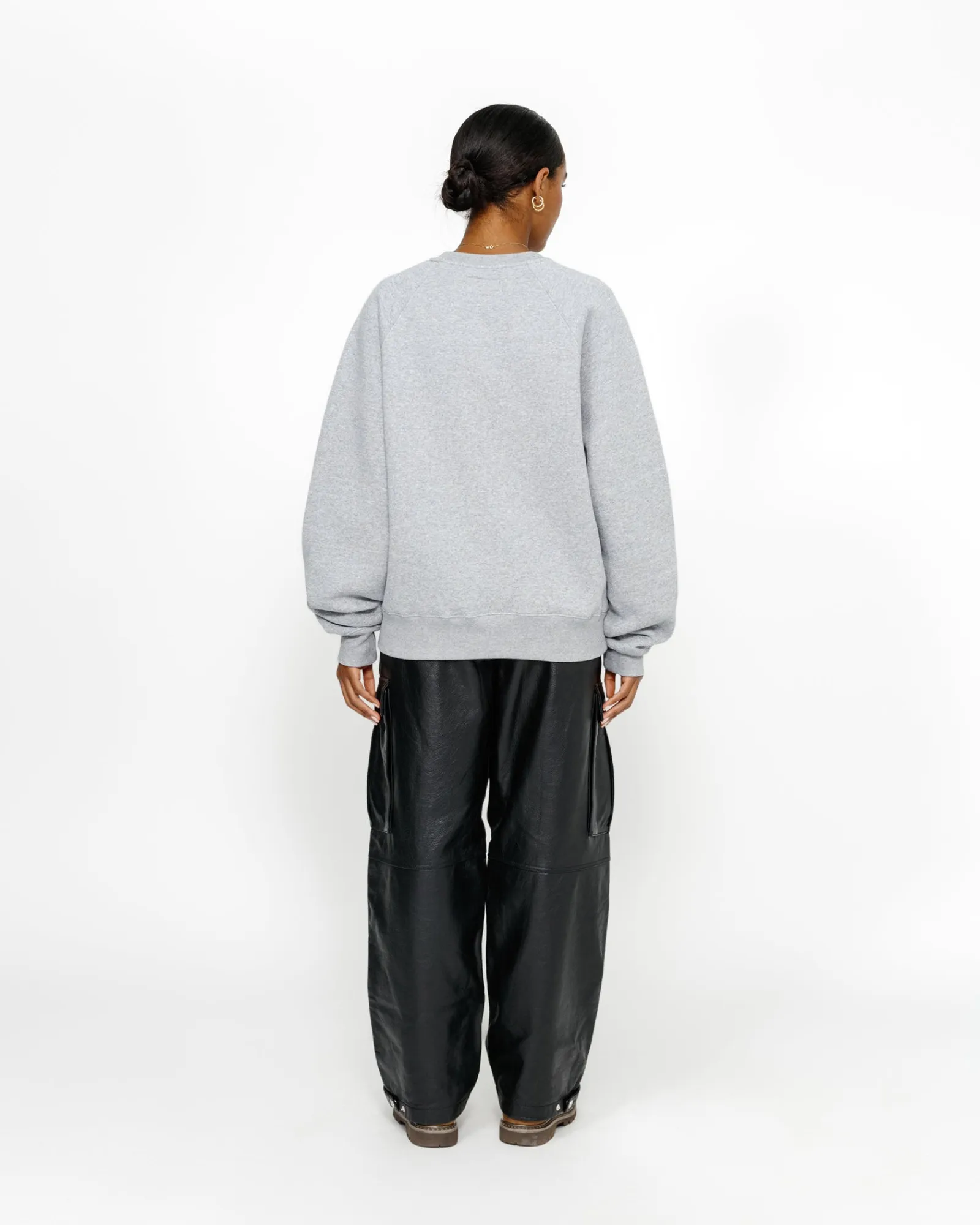 Crews>Stüssy FLEECE RAGLAN CREW Grey Heather