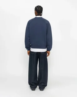 Crews>Stüssy FLEECE RAGLAN CREW Navy