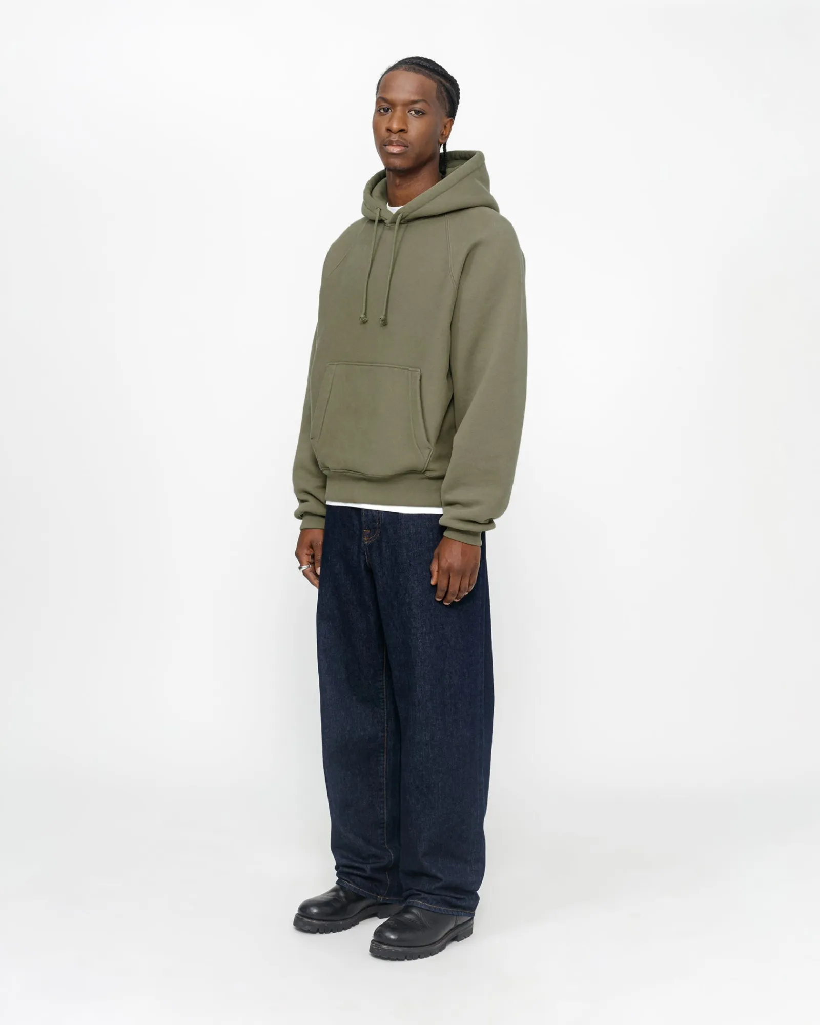 Hoodies>Stüssy FLEECE RAGLAN HOODIE Olive