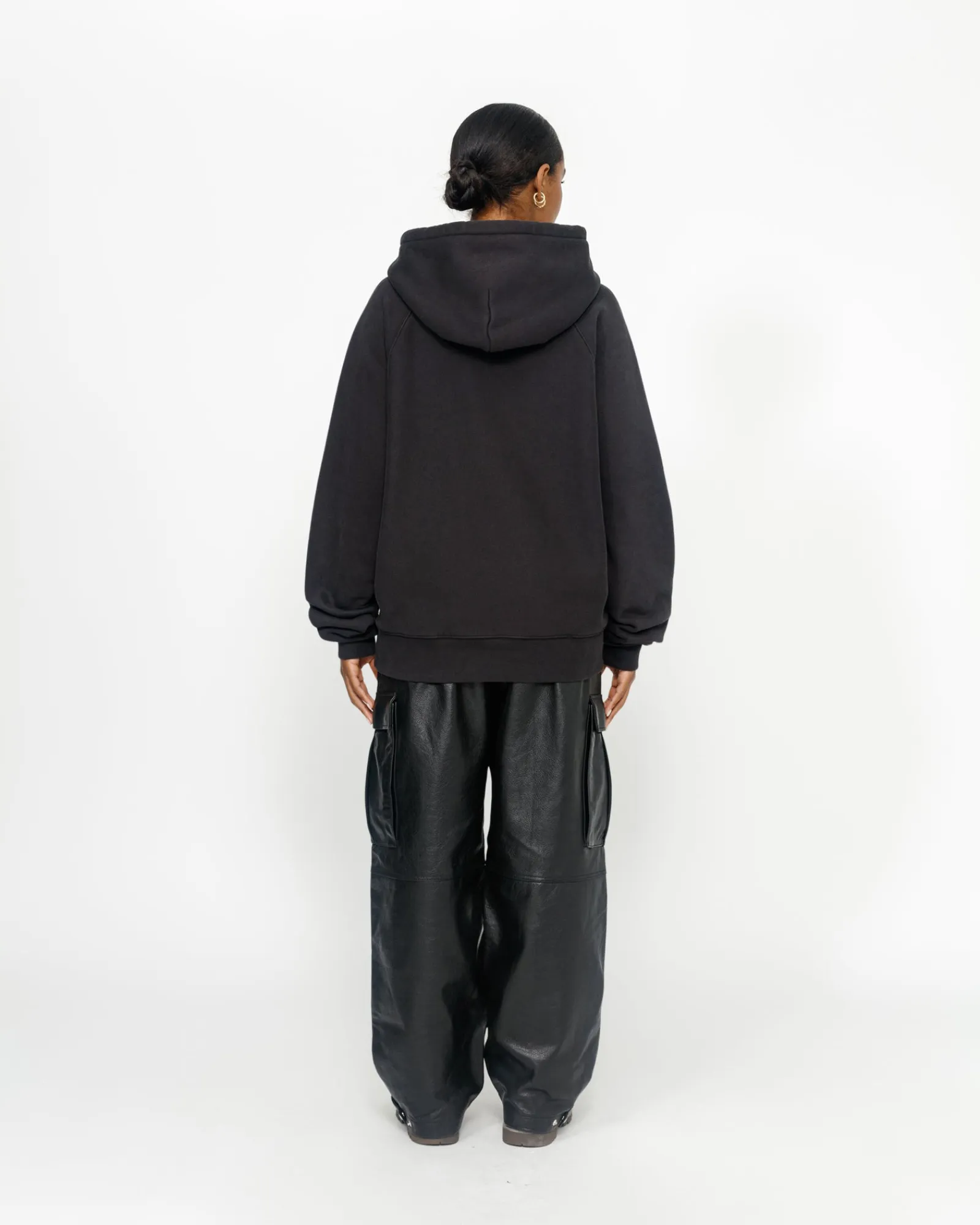 Hoodies>Stüssy FLEECE RAGLAN HOODIE Washed Black