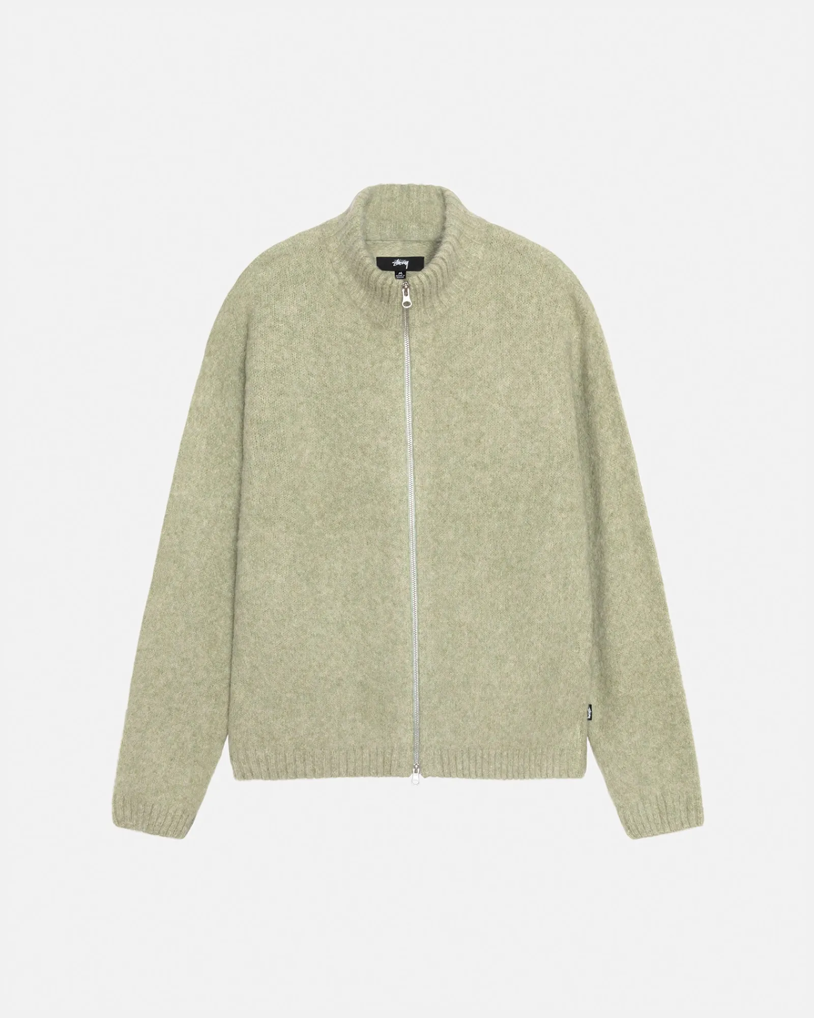 Knits>Stüssy FULL ZIP BRUSHED MERINO SWEATER Sage