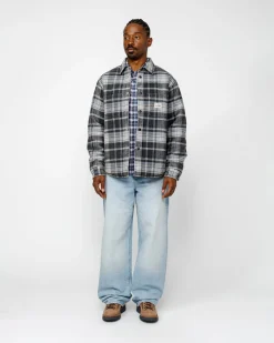Shirts>Stüssy HEAVY WASHED PLAID SHIRT Blue