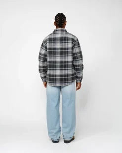 Shirts>Stüssy HEAVY WASHED PLAID SHIRT Blue