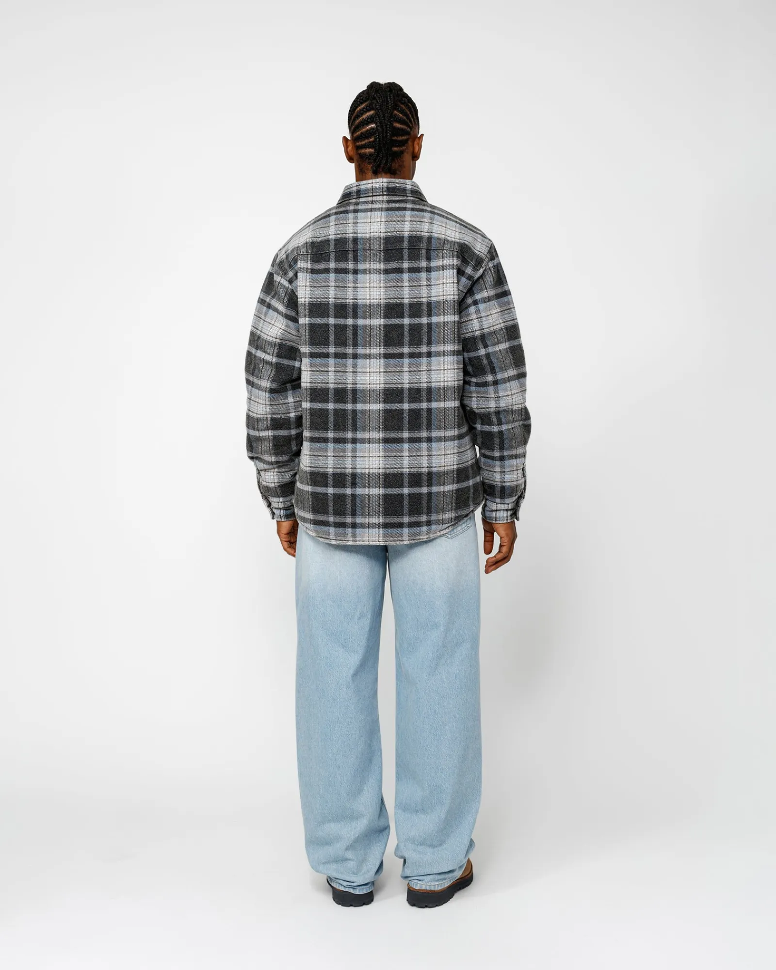 Shirts>Stüssy HEAVY WASHED PLAID SHIRT Blue