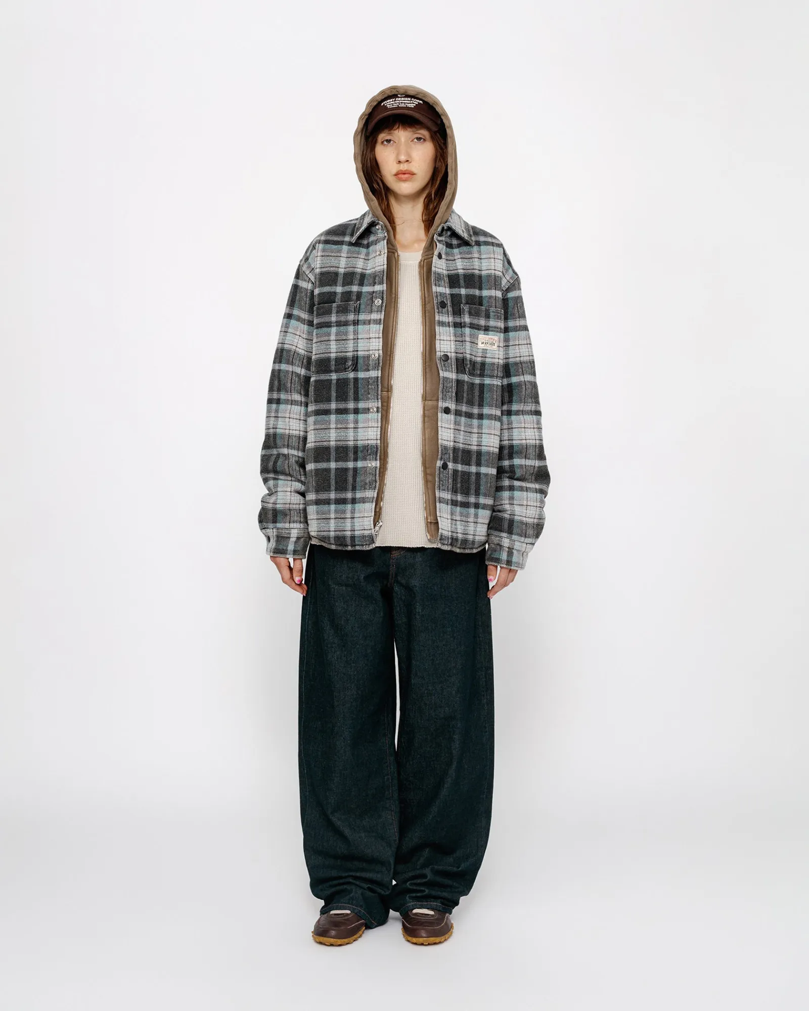 Shirts>Stüssy HEAVY WASHED PLAID SHIRT Blue