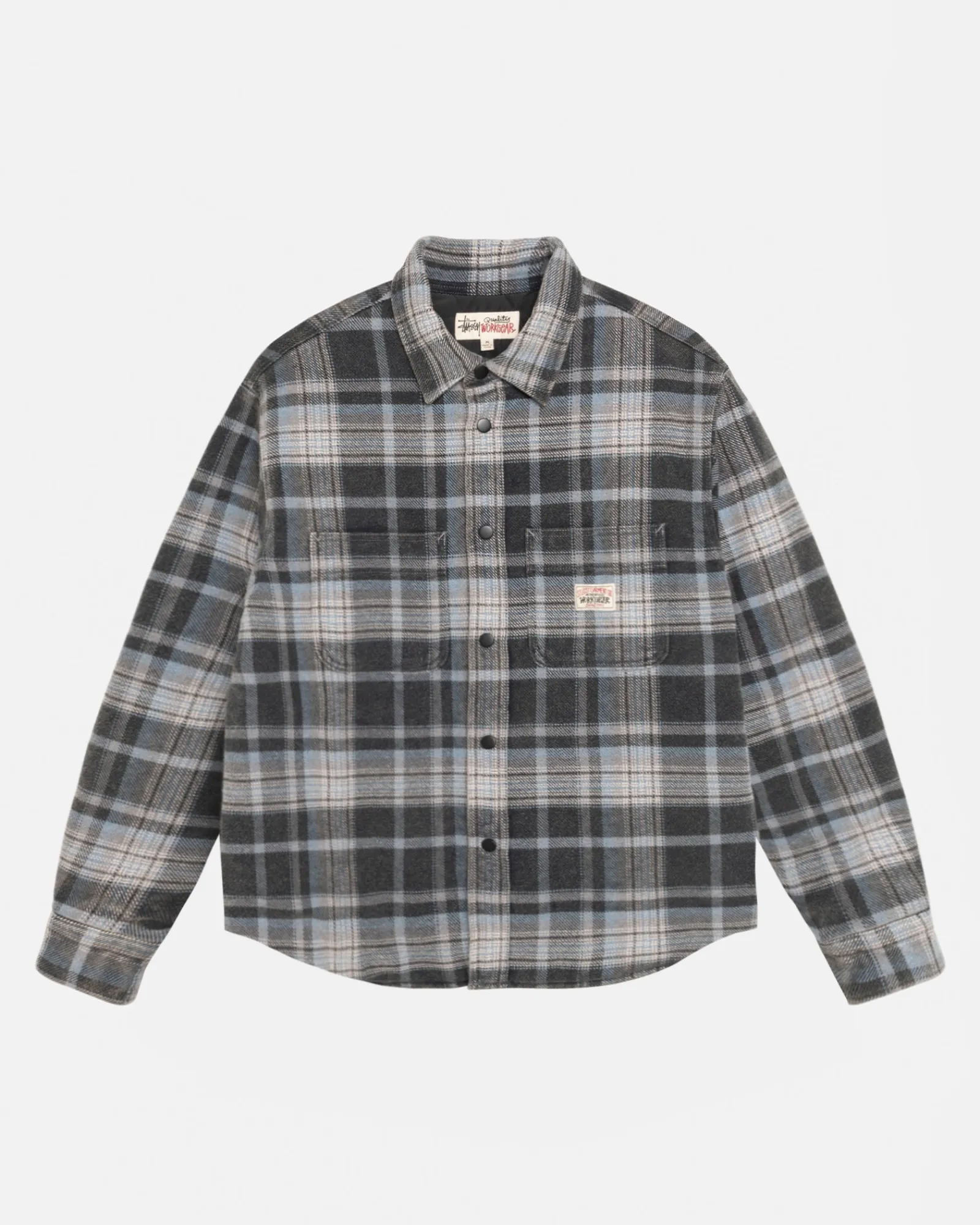 Shirts>Stüssy HEAVY WASHED PLAID SHIRT Blue