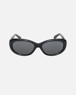 Accessories|Eyegear>Stüssy JUNE SUNGLASSES Black / Black Lens
