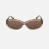 Accessories|Eyegear>Stüssy JUNE SUNGLASSES Brown Crystal / Brown Lens