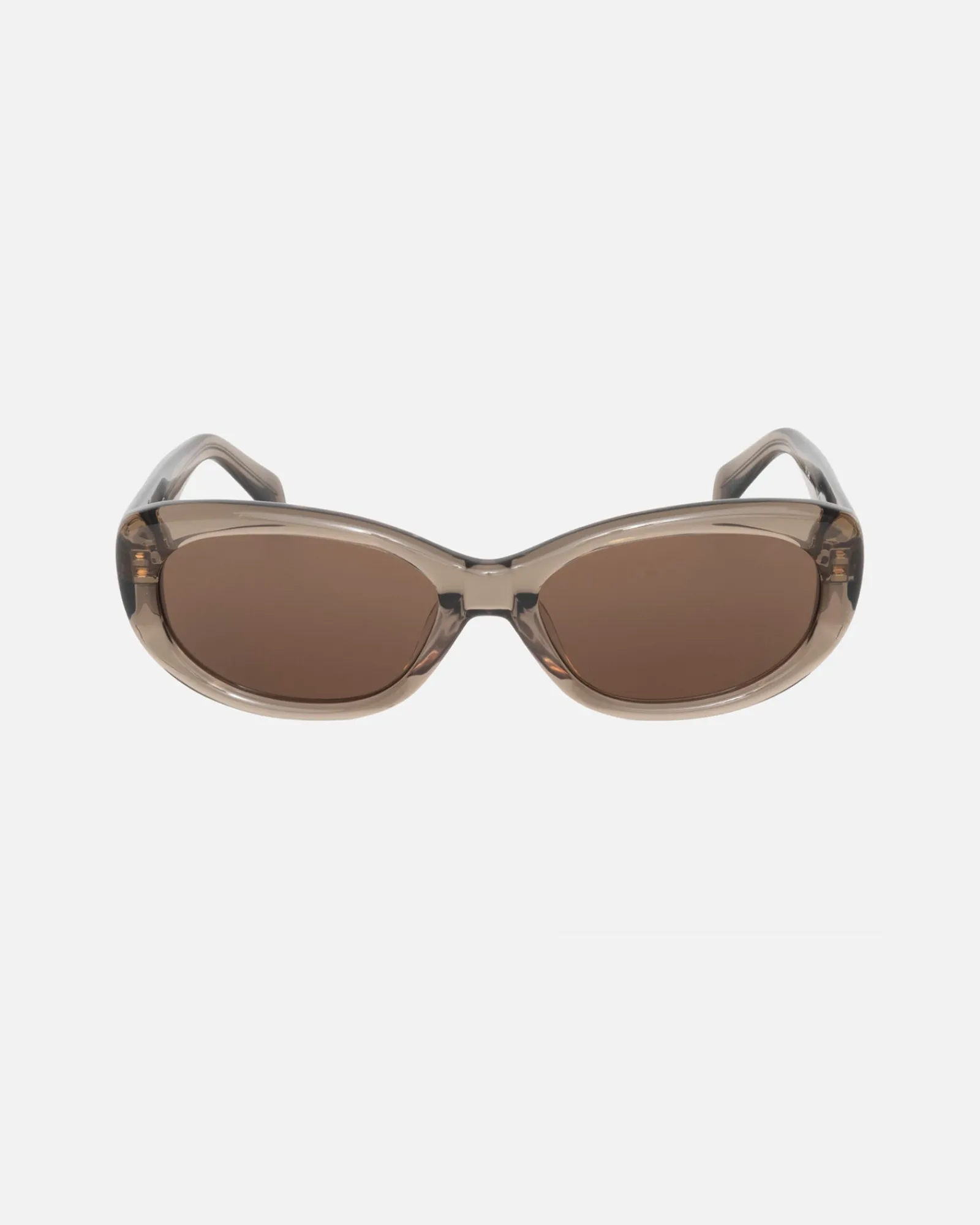 Accessories|Eyegear>Stüssy JUNE SUNGLASSES Brown Crystal / Brown Lens