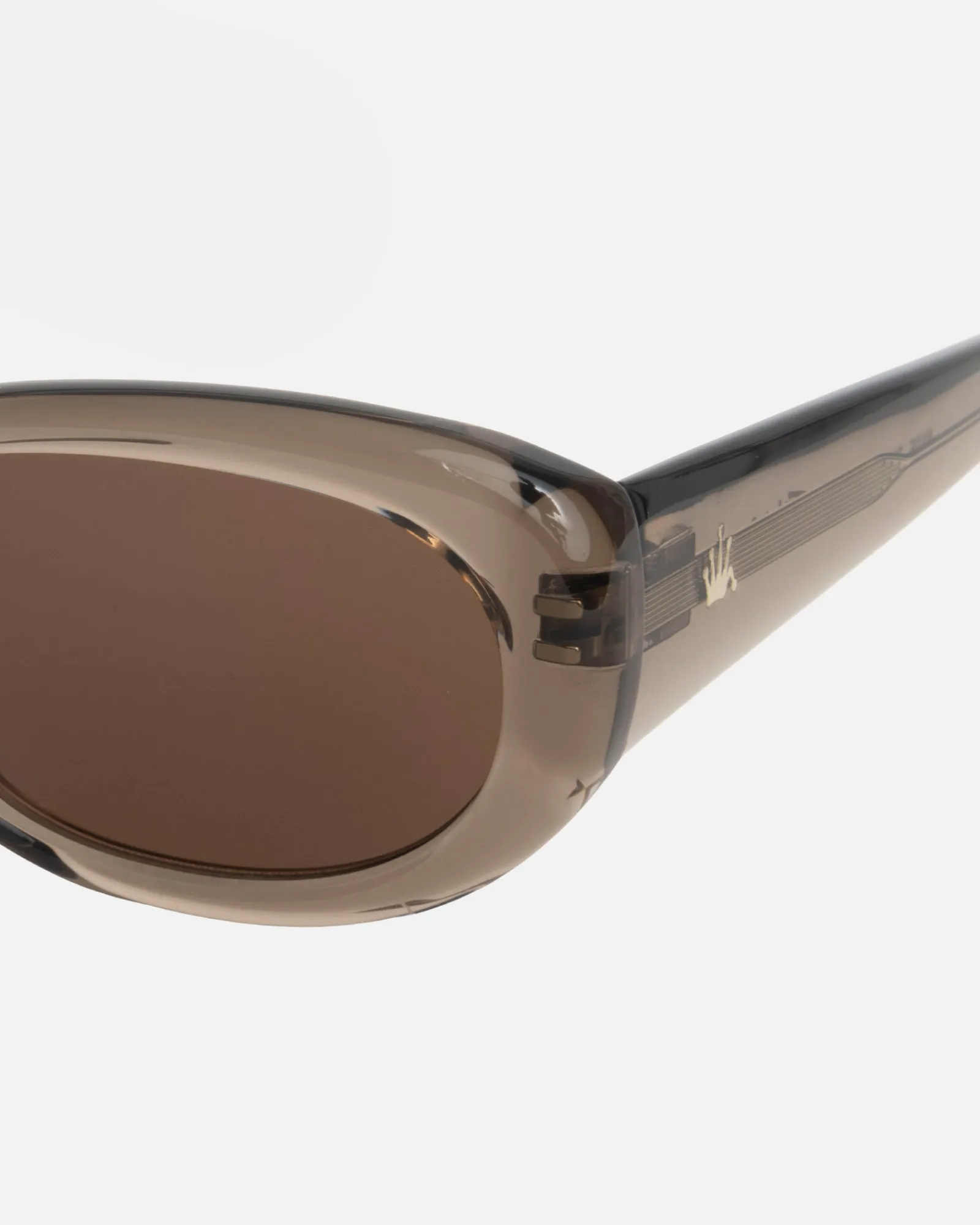 Accessories|Eyegear>Stüssy JUNE SUNGLASSES Brown Crystal / Brown Lens