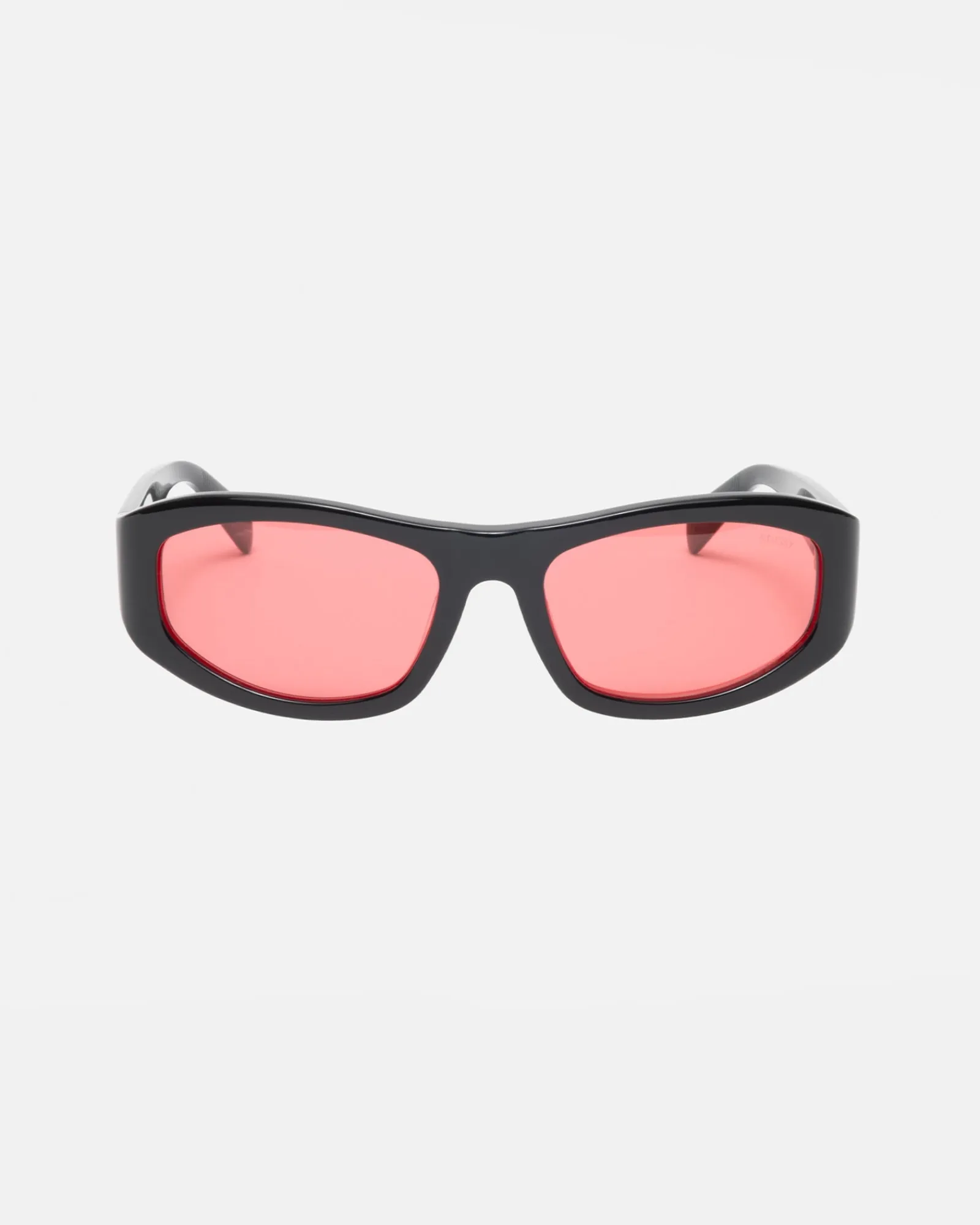 Accessories|Eyegear>Stüssy LANDON SUNGLASSES Black/Crimson Red Lens