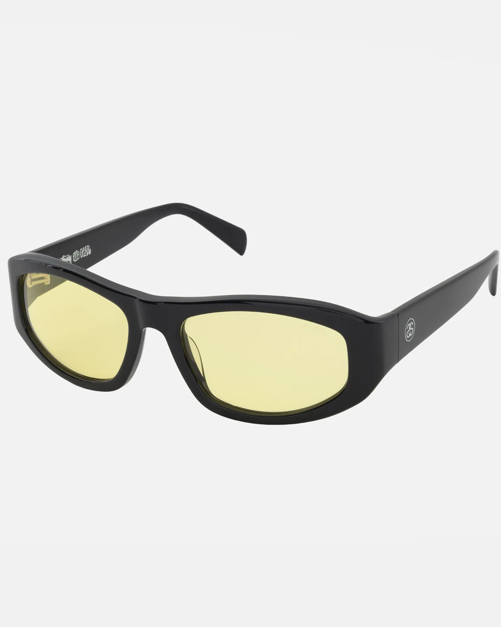 Accessories|Eyegear>Stüssy LANDON SUNGLASSES Black / Yellow Lens