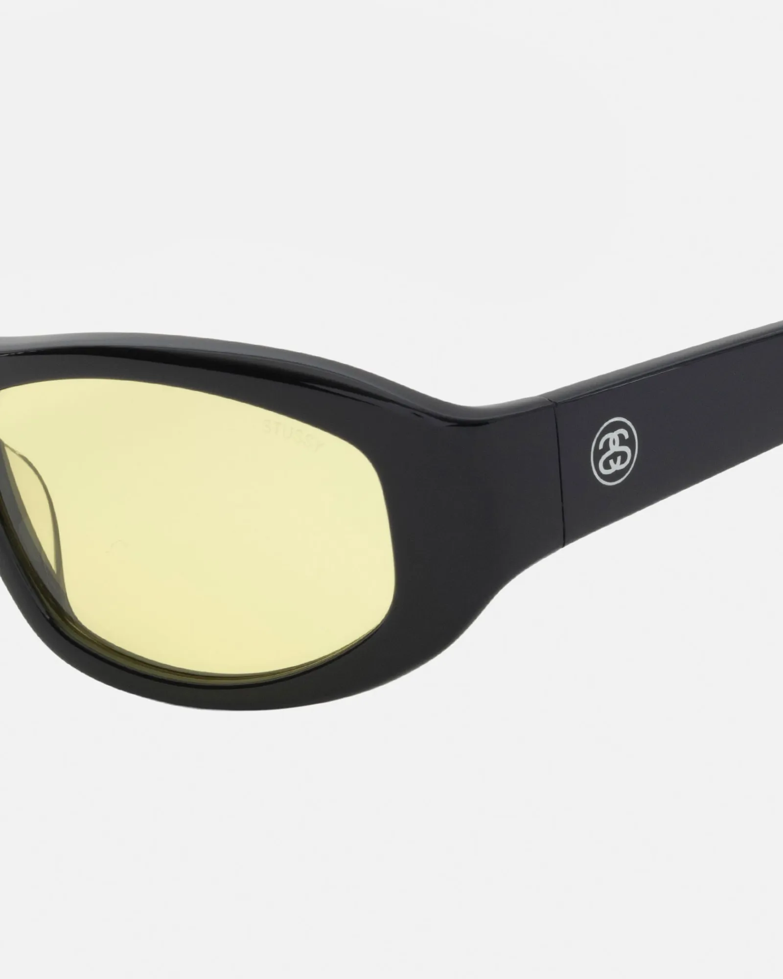 Accessories|Eyegear>Stüssy LANDON SUNGLASSES Black / Yellow Lens