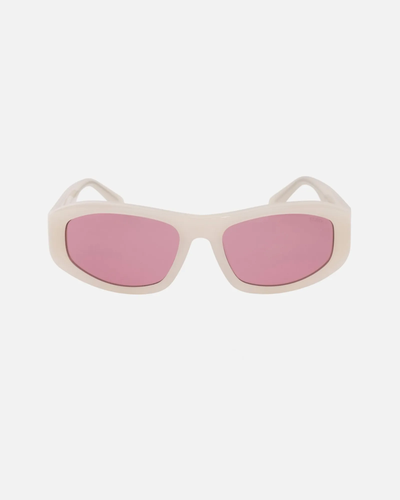 Accessories|Eyegear>Stüssy LANDON SUNGLASSES Cream / Pink Lens