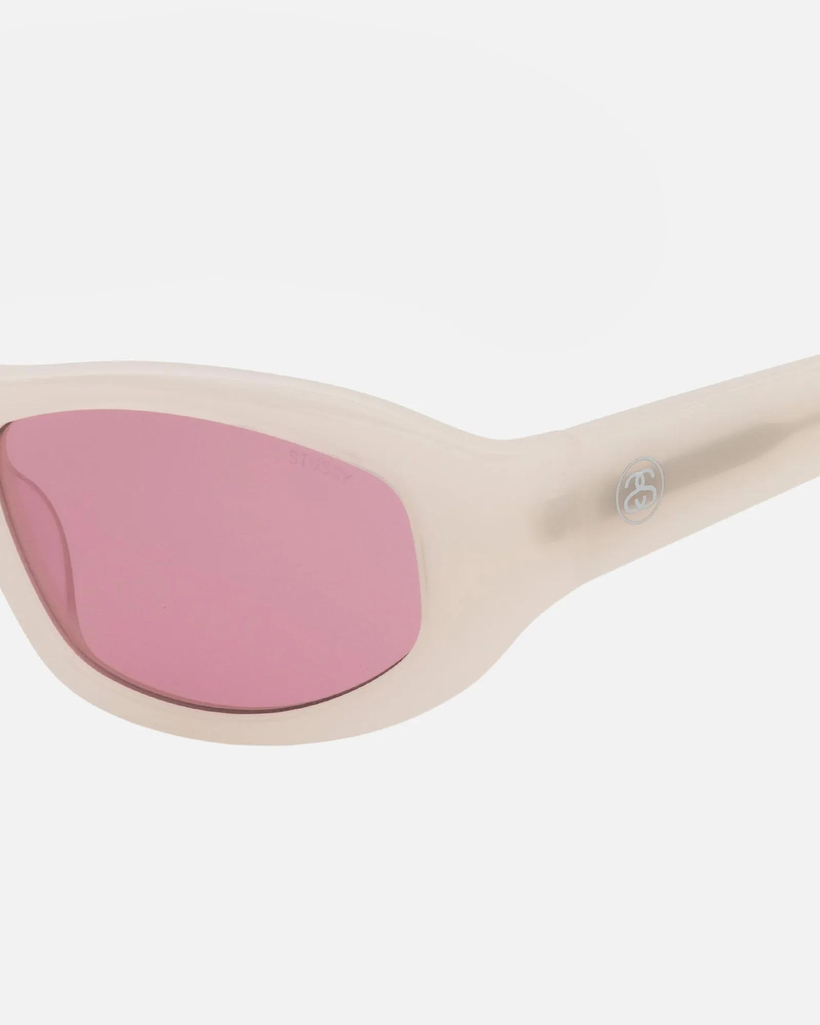 Accessories|Eyegear>Stüssy LANDON SUNGLASSES Cream / Pink Lens