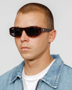 Accessories|Eyegear>Stüssy LANDON SUNGLASSES Tortoise / Black Lens