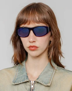 Accessories|Eyegear>Stüssy LANDON SUNGLASSES Ultraviolet / Midnight Flare Lens