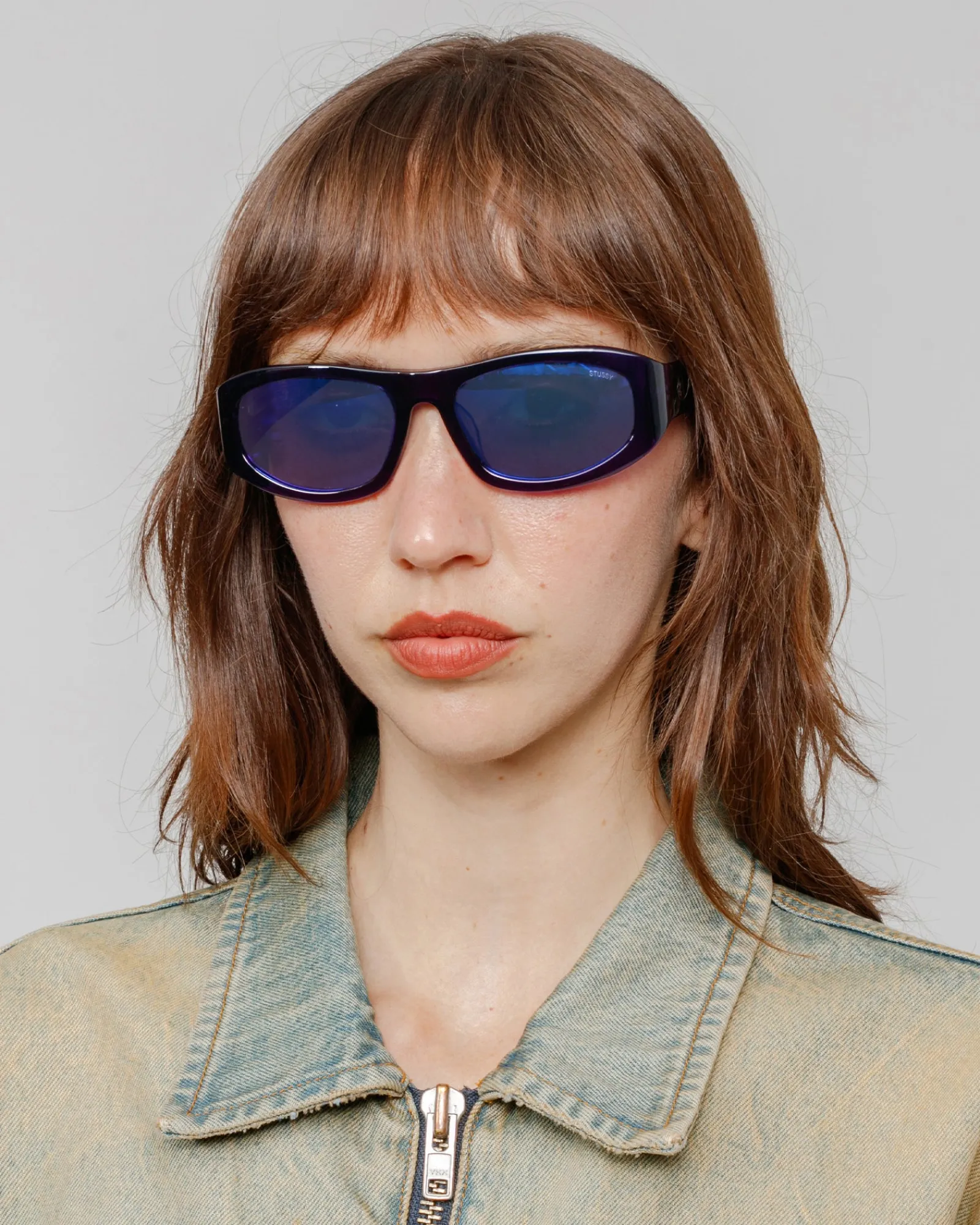Accessories|Eyegear>Stüssy LANDON SUNGLASSES Ultraviolet / Midnight Flare Lens