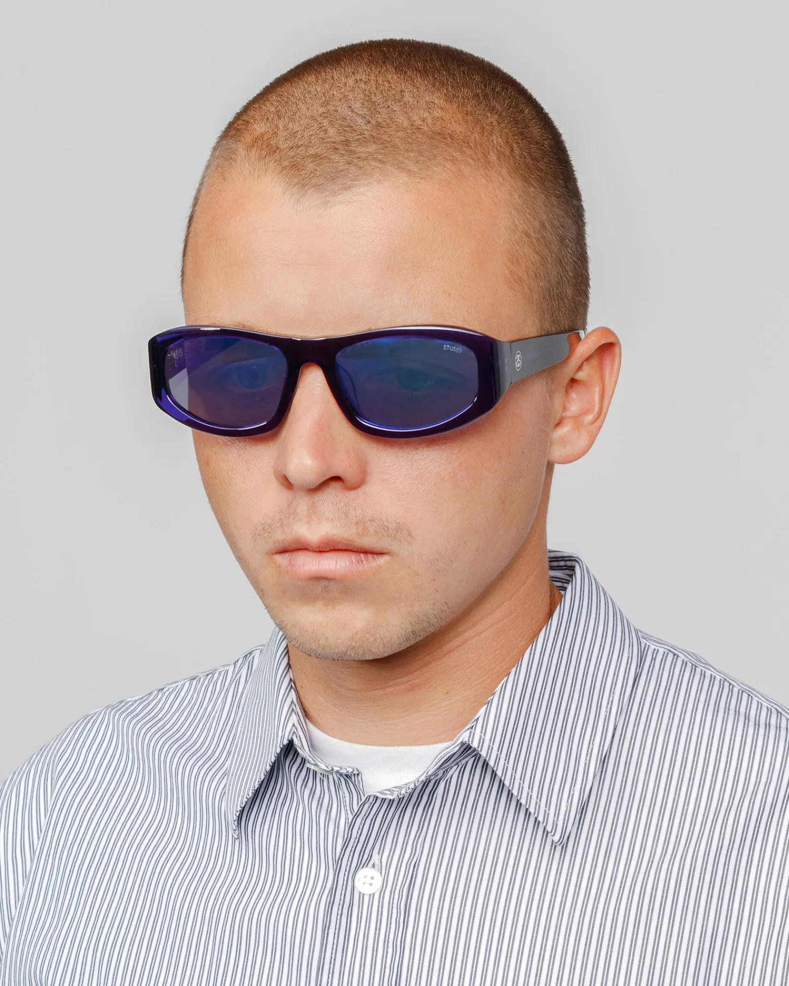 Accessories|Eyegear>Stüssy LANDON SUNGLASSES Ultraviolet / Midnight Flare Lens