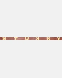 Accessories>Stüssy LIZARD TEXTURE UNDERLAY BELT Cognac