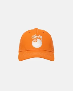 Headwear>Stüssy LOW PRO TRUCKER 8 BALL SNAPBACK Orange
