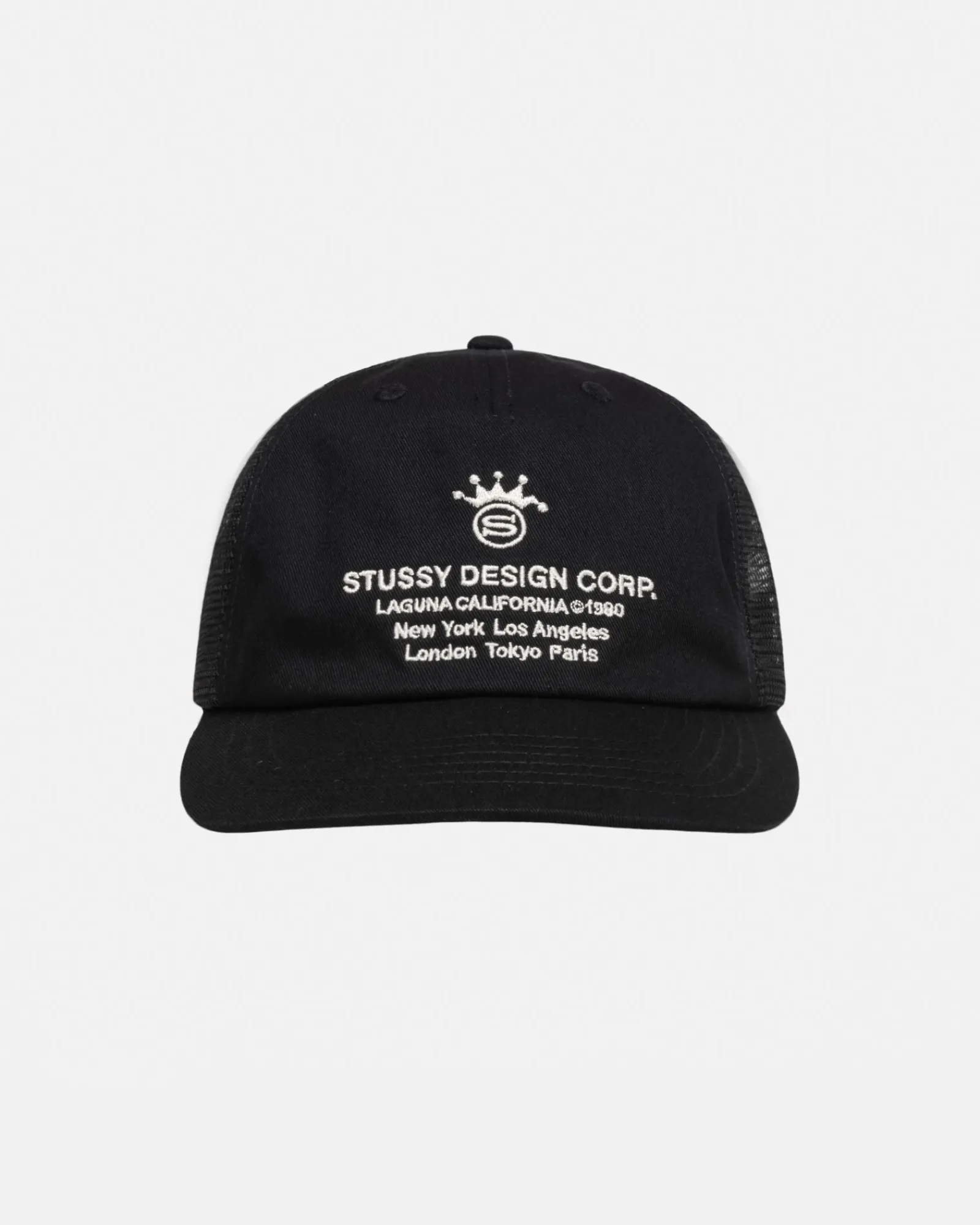 Headwear>Stüssy LOW PROFILE DESIGN CORP TRUCKER SNAPBACK Black