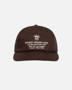 Headwear>Stüssy LOW PROFILE DESIGN CORP TRUCKER SNAPBACK Brown