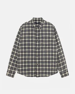 Shirts>Stüssy MATTHEW SHIRT PRINTED PLAID Black