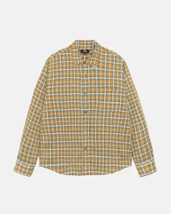 Shirts>Stüssy MATTHEW SHIRT PRINTED PLAID Gold