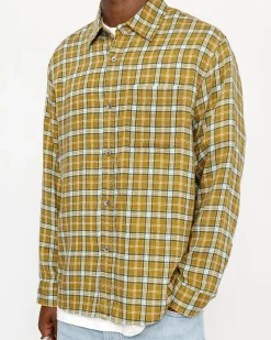 Shirts>Stüssy MATTHEW SHIRT PRINTED PLAID Gold