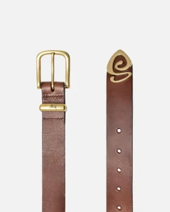 Accessories>Stüssy METAL S TIP BELT Desert