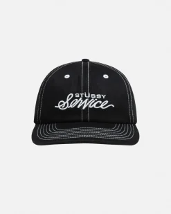 Headwear>Stüssy MID DEPTH STÜSSY SERVICE STRAPBACK True Black