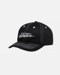 Headwear>Stüssy MID DEPTH STÜSSY SERVICE STRAPBACK True Black