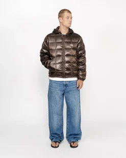 Outerwear>Stüssy MIDWEIGHT HOODED PUFFER Brown