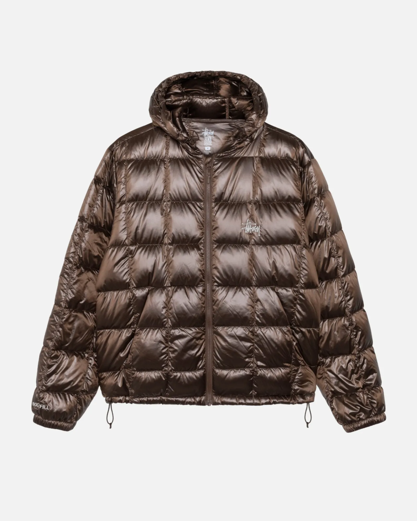 Outerwear>Stüssy MIDWEIGHT HOODED PUFFER Brown