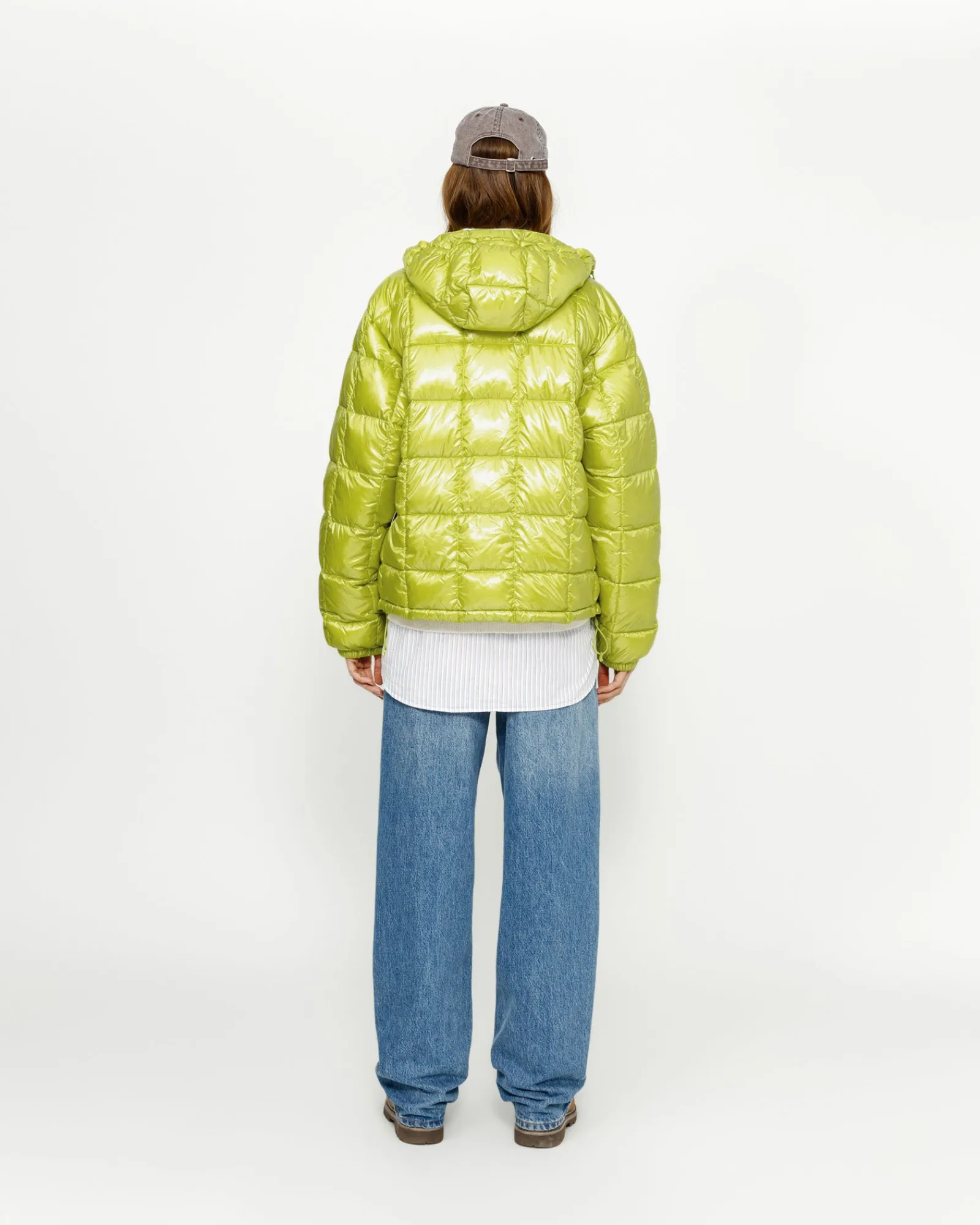 Outerwear>Stüssy MIDWEIGHT HOODED PUFFER Lime