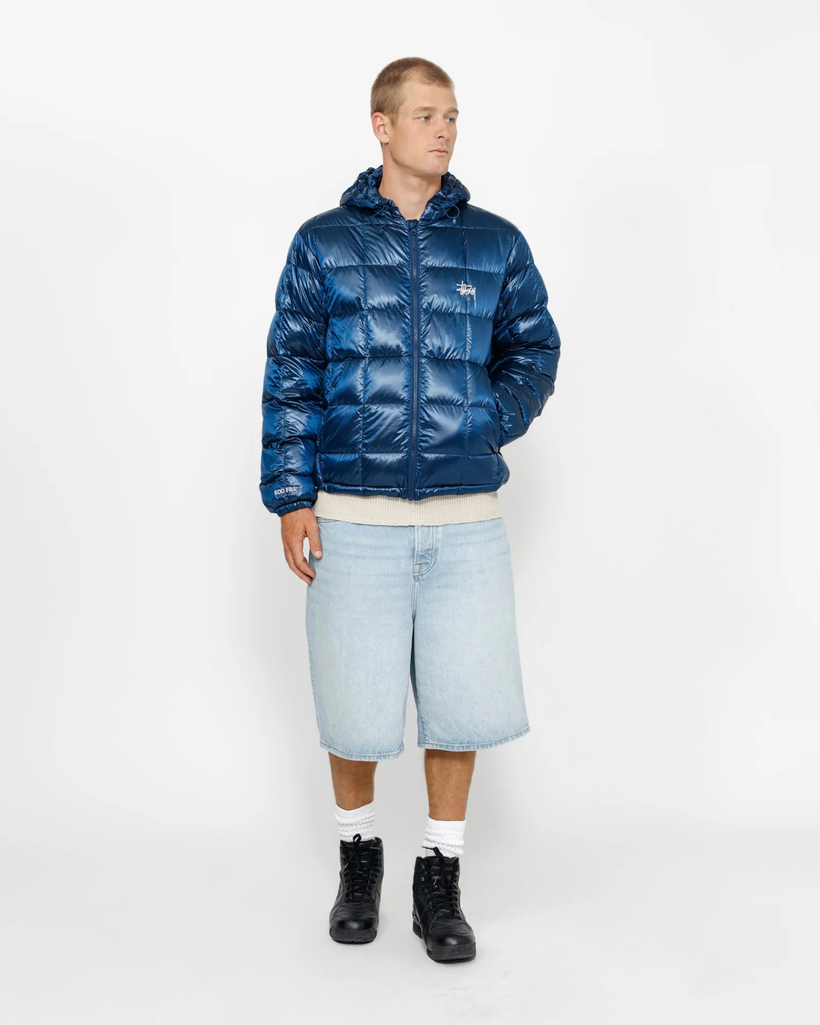 Outerwear>Stüssy MIDWEIGHT HOODED PUFFER Royal