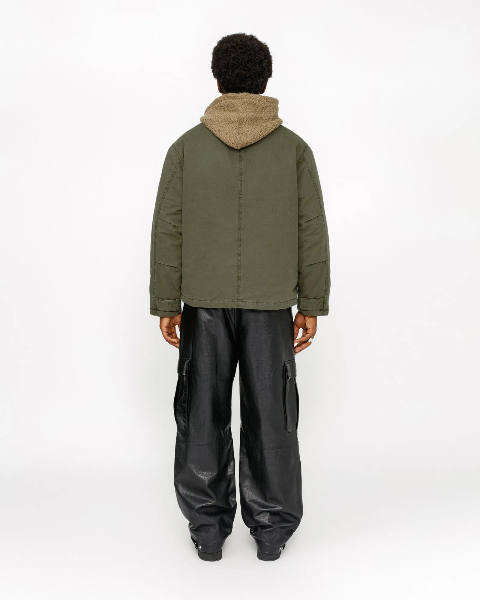 Pants>Stüssy MILITARY CARGO LEATHER PANT Black