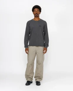 Tees>Stüssy RAGLAN THERMAL LS CREW Washed Black