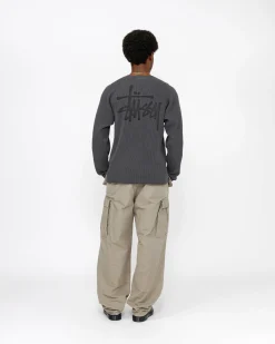 Tees>Stüssy RAGLAN THERMAL LS CREW Washed Black