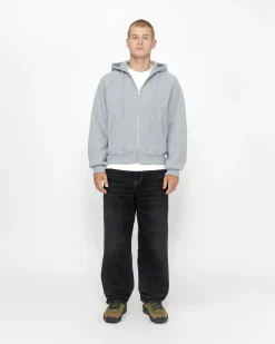 Hoodies>Stüssy RAGLAN ZIP HOODIE Grey Heather