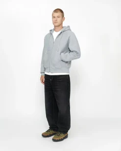 Hoodies>Stüssy RAGLAN ZIP HOODIE Grey Heather