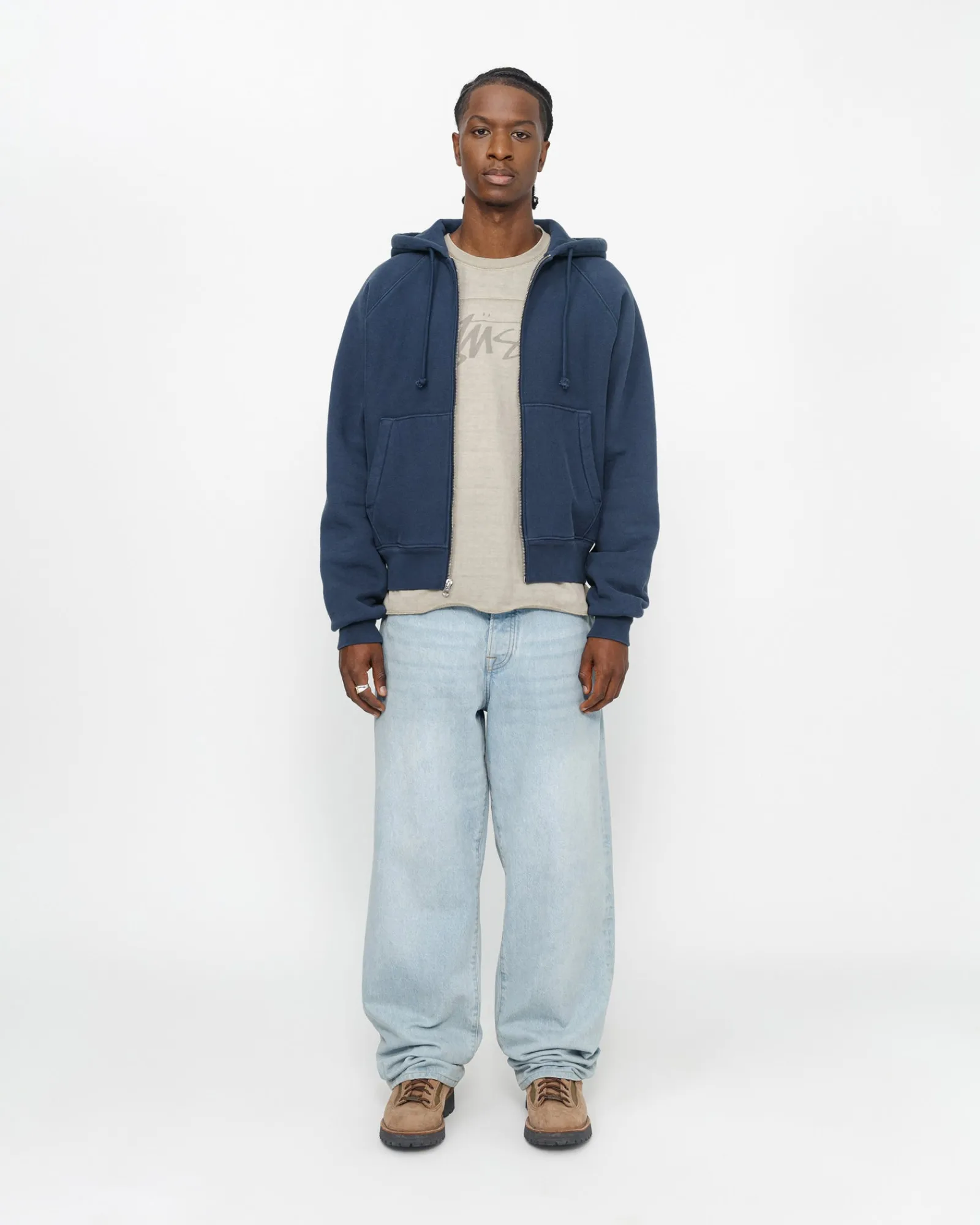 Hoodies>Stüssy RAGLAN ZIP HOODIE Navy