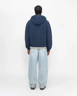 Hoodies>Stüssy RAGLAN ZIP HOODIE Navy