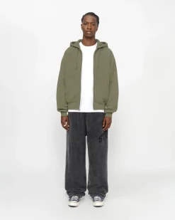 Hoodies>Stüssy RAGLAN ZIP HOODIE Olive