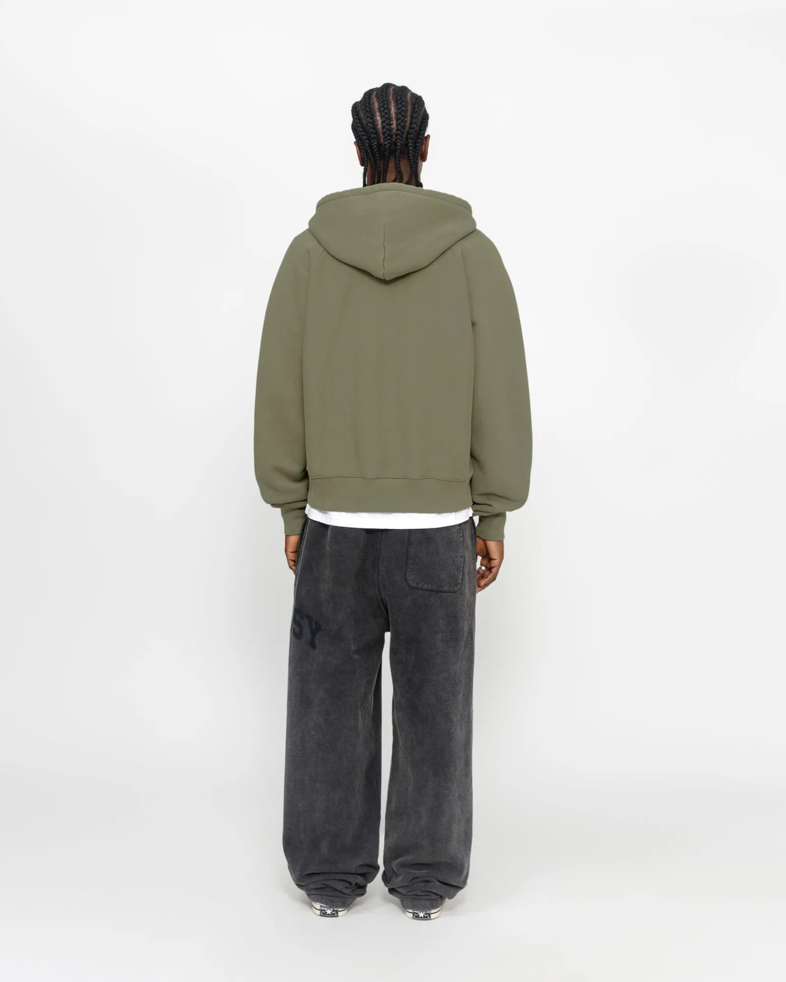 Hoodies>Stüssy RAGLAN ZIP HOODIE Olive