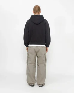 Hoodies>Stüssy RAGLAN ZIP HOODIE Washed Black