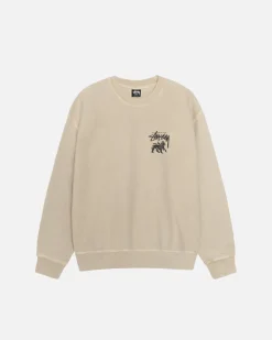 Crews>Stüssy RASTA LION CREW PIGMENT DYED Khaki